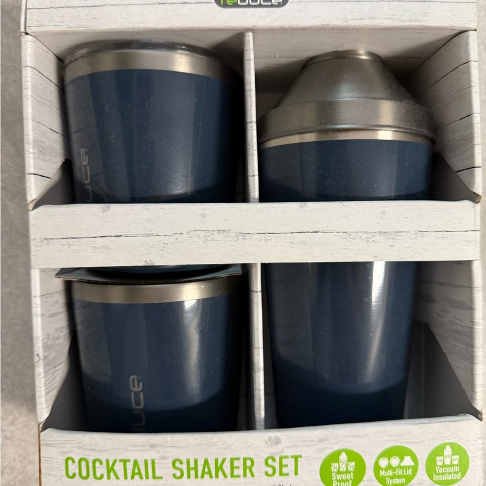 Blue Cocktail Shaker Set